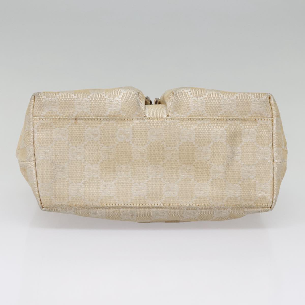 GUCCI GG Canvas Hand Bag Beige Silver 002 1080 Auth fm3872