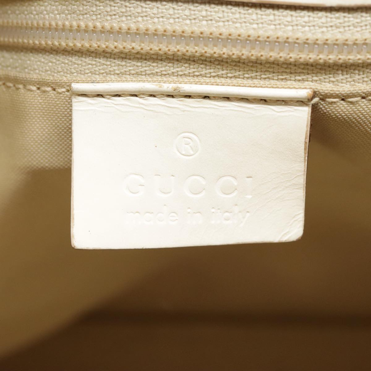 GUCCI GG Canvas Hand Bag Beige Silver 002 1080 Auth fm3872