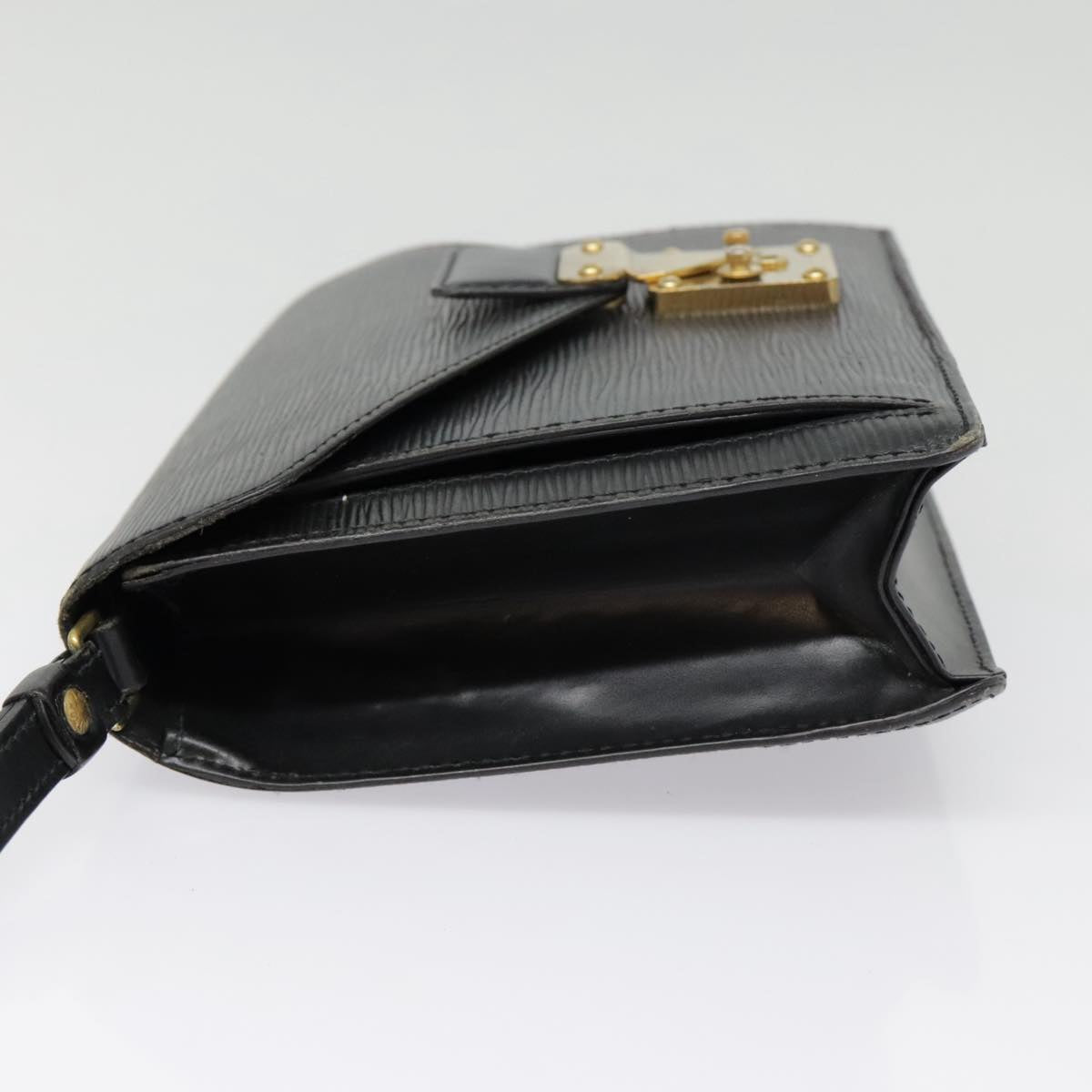 LOUIS VUITTON Epi Serie Dragonne Hand Bag Black Noir M52612 LV Auth fm3887