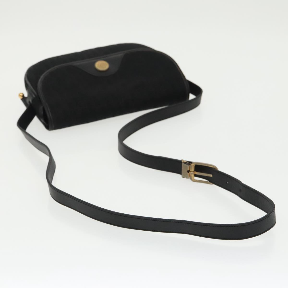 Christian Dior Trotter Canvas Shoulder Bag Black Auth fm4094