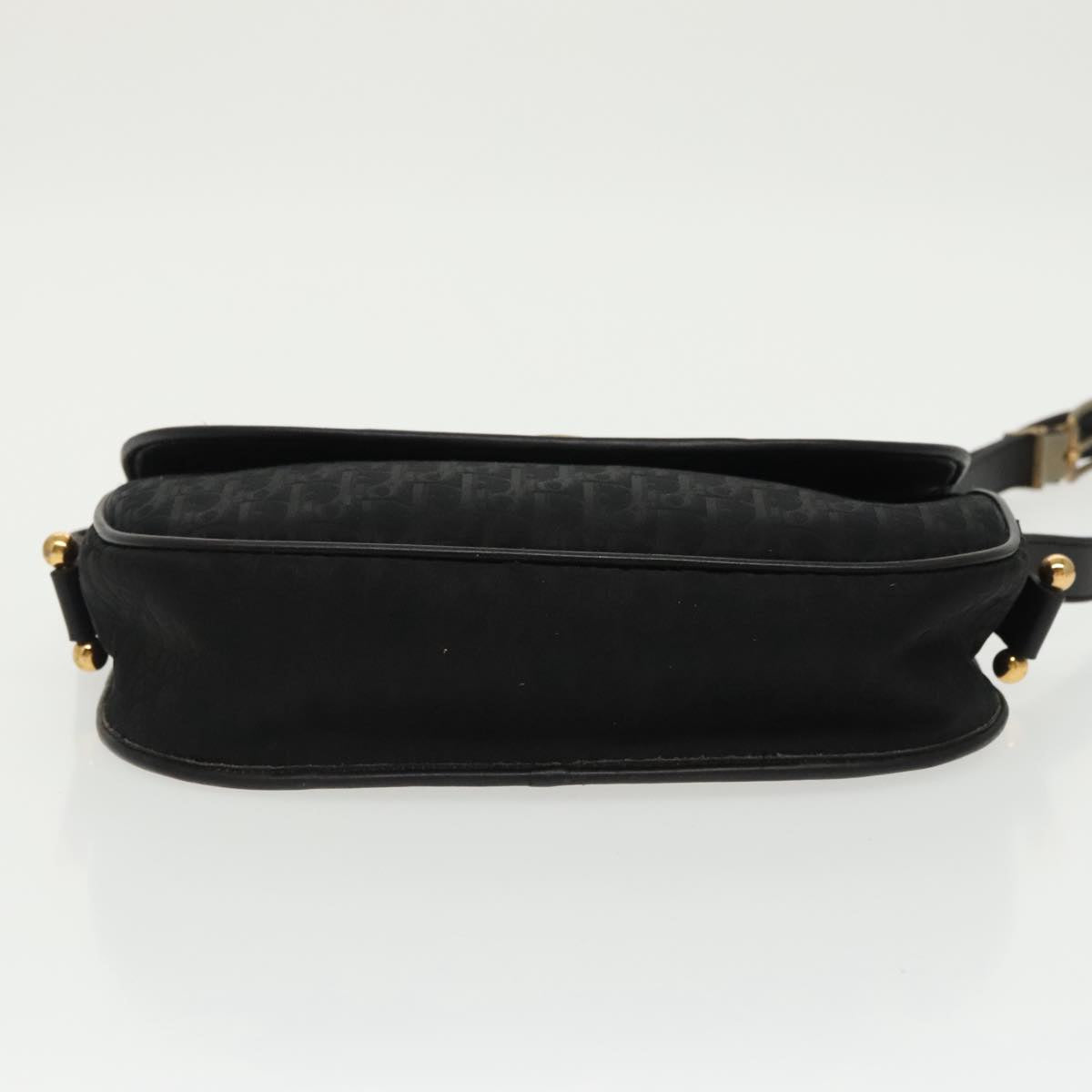 Christian Dior Trotter Canvas Shoulder Bag Black Auth fm4094