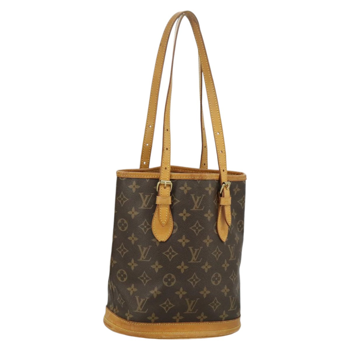 LOUIS VUITTON Monogram Bucket PM Shoulder Bag M42238 LV Auth fm4122