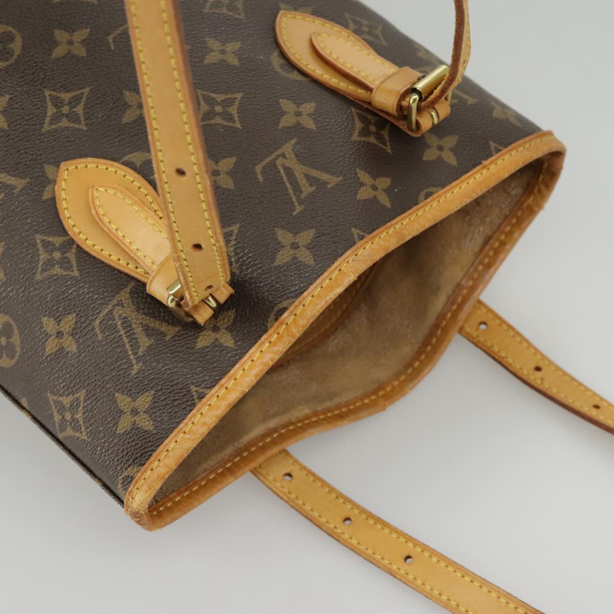 LOUIS VUITTON Monogram Bucket PM Shoulder Bag M42238 LV Auth fm4122