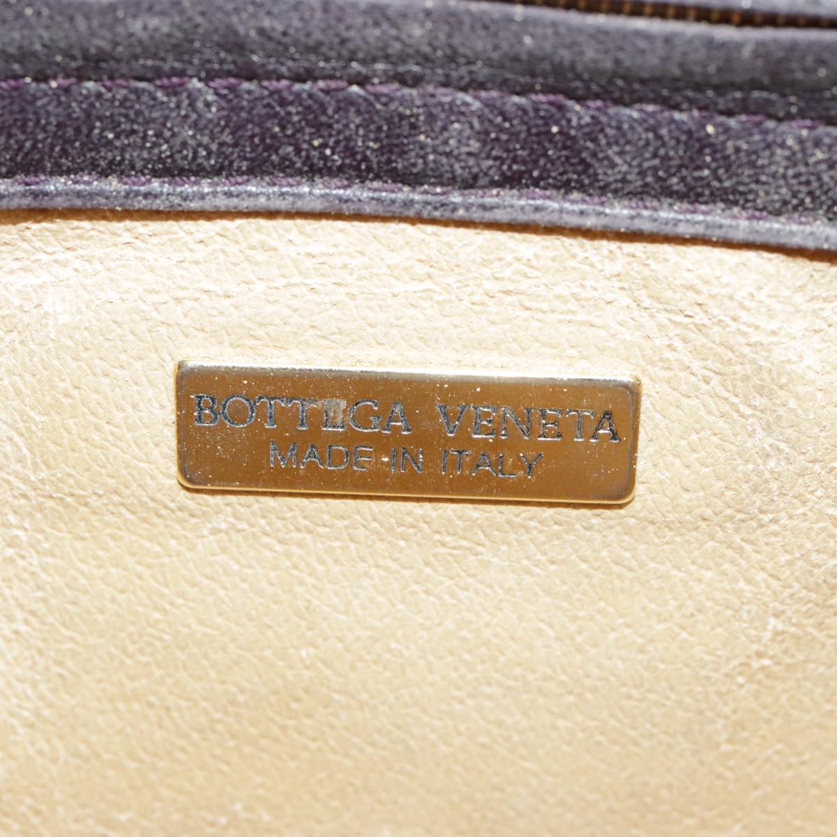 BOTTEGAVENETA INTRECCIATO Shoulder Bag Leather Purple Auth fm4166