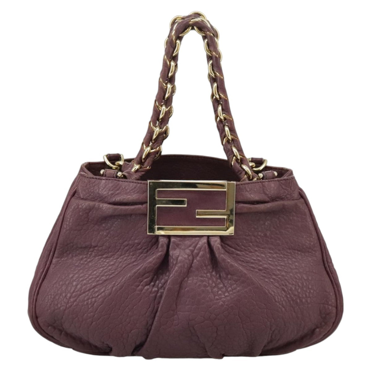 FENDI Hand Bag Leather Purple 8BR615 Auth fm4167