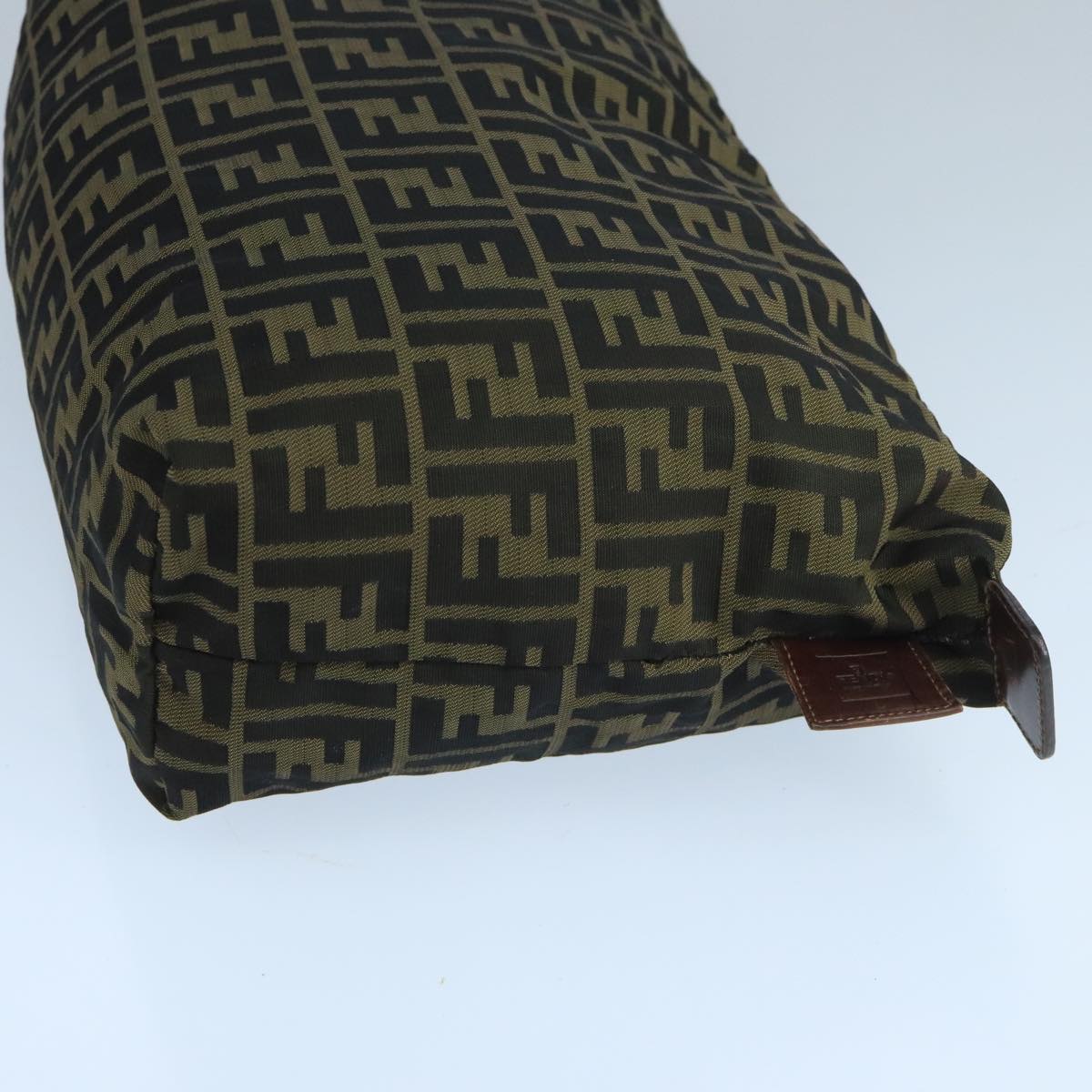 FENDI Zucca Canvas Pouch Brown Black Auth fm4183