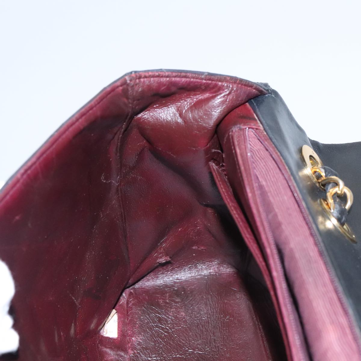 CHANEL Big Matelasse Chain Shoulder Bag Lamb Skin Black Gold CC Auth fm4193