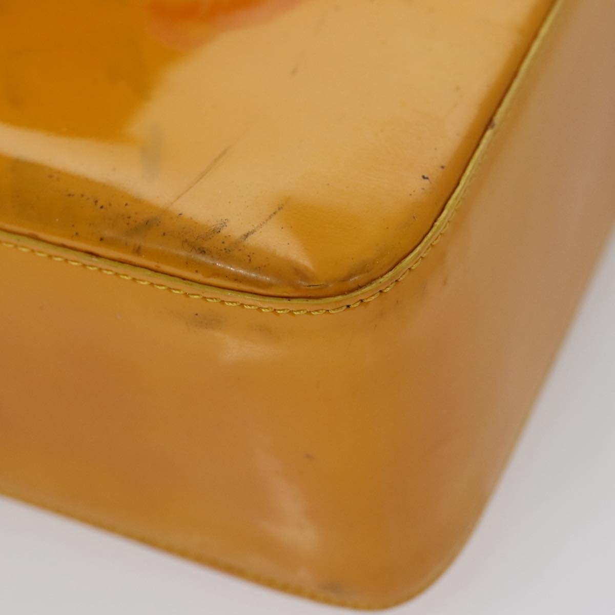 CHANEL Tote Bag Enamel Yellow CC Auth fm4195