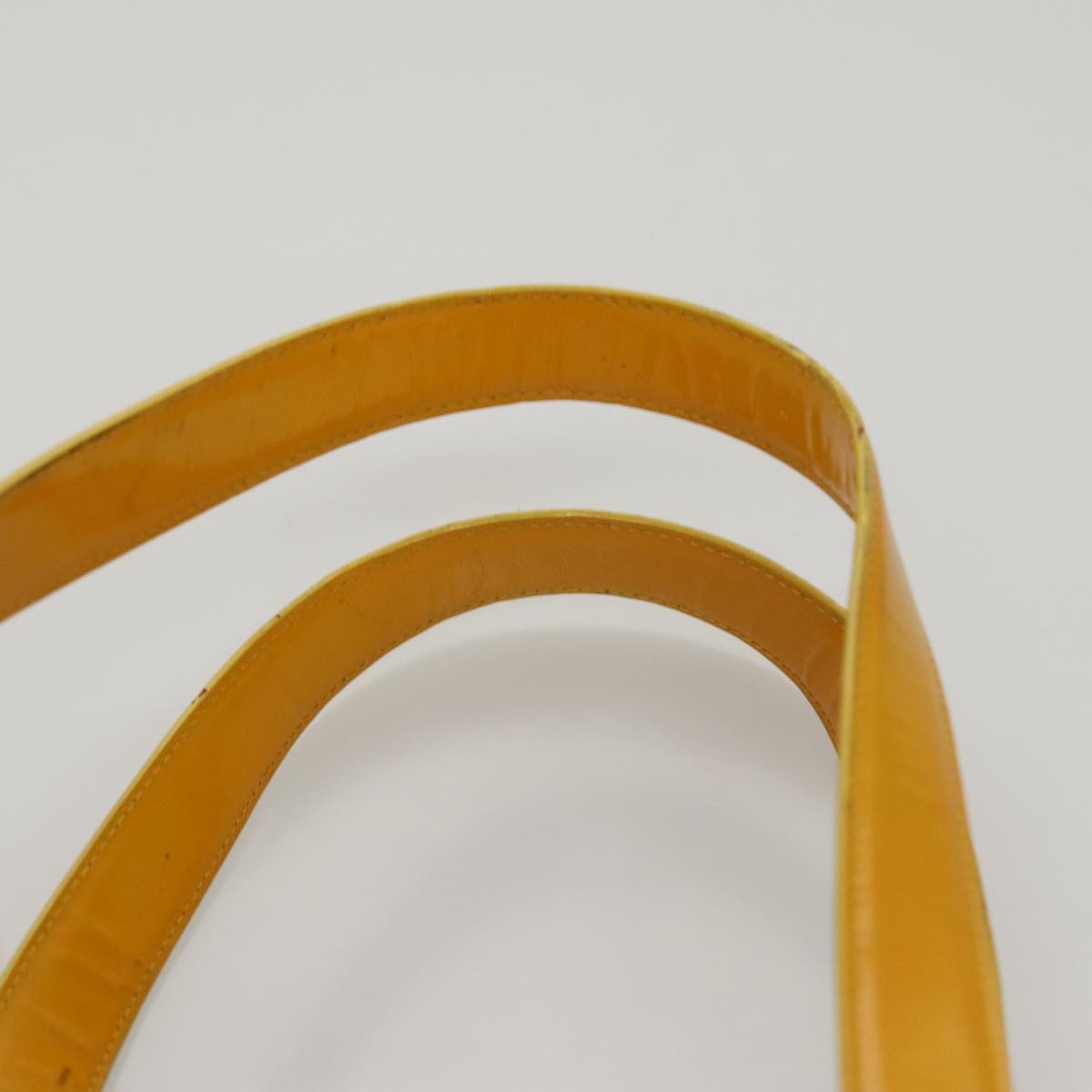 CHANEL Tote Bag Enamel Yellow CC Auth fm4195