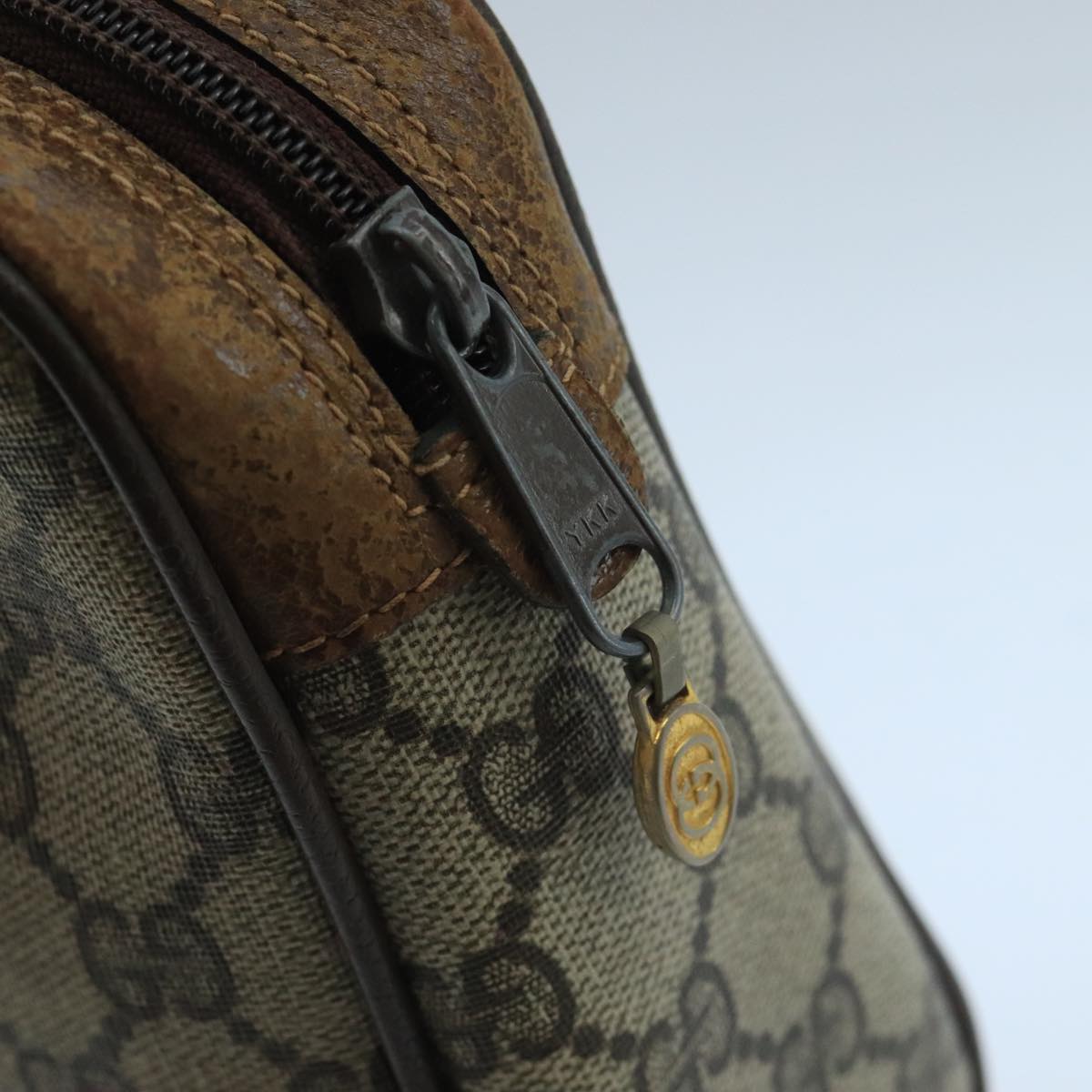 GUCCI GG Supreme Web Sherry Line Clutch Bag PVC Beige 32 014 3553 Auth fm4225