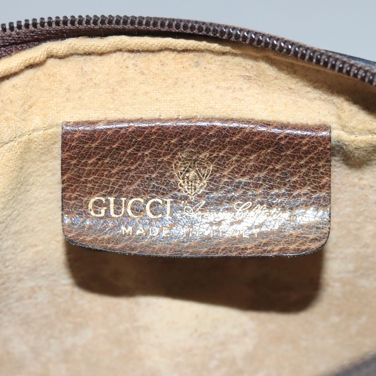 GUCCI GG Supreme Web Sherry Line Clutch Bag PVC Beige 32 014 3553 Auth fm4225