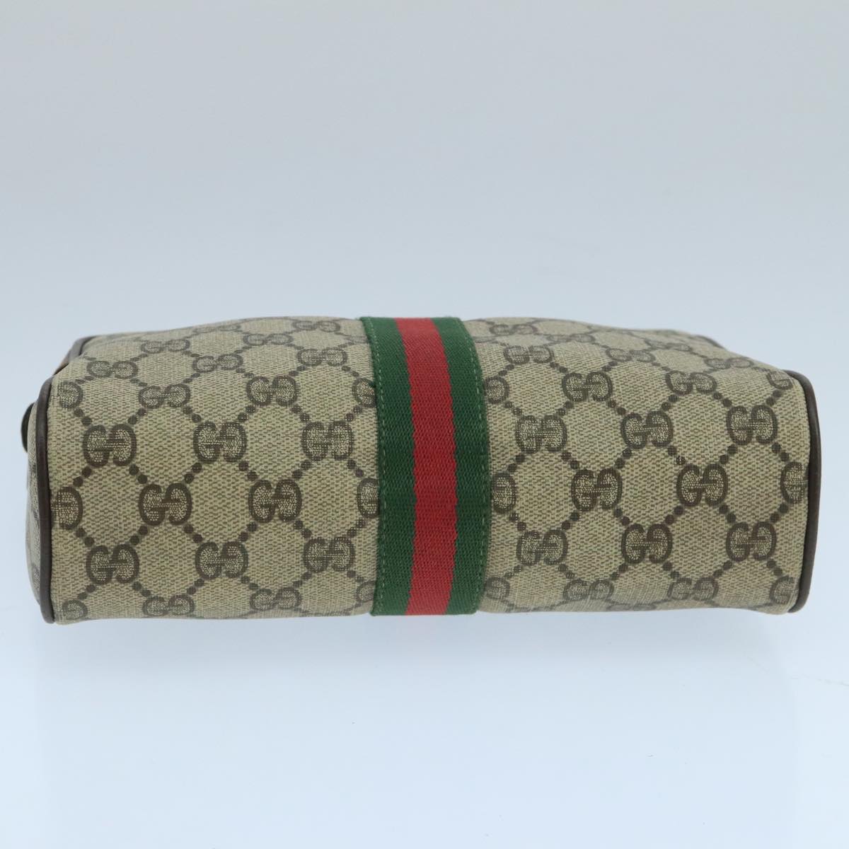 GUCCI GG Supreme Web Sherry Line Clutch Bag PVC Beige 32 014 3553 Auth fm4225