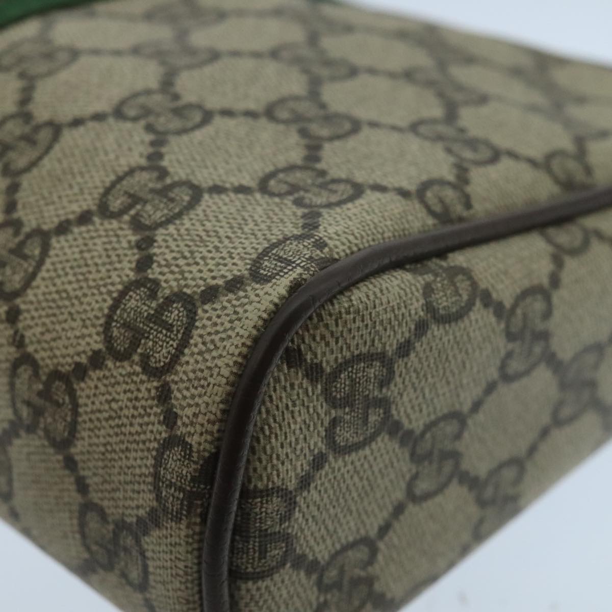 GUCCI GG Supreme Web Sherry Line Clutch Bag PVC Beige 32 014 3553 Auth fm4225