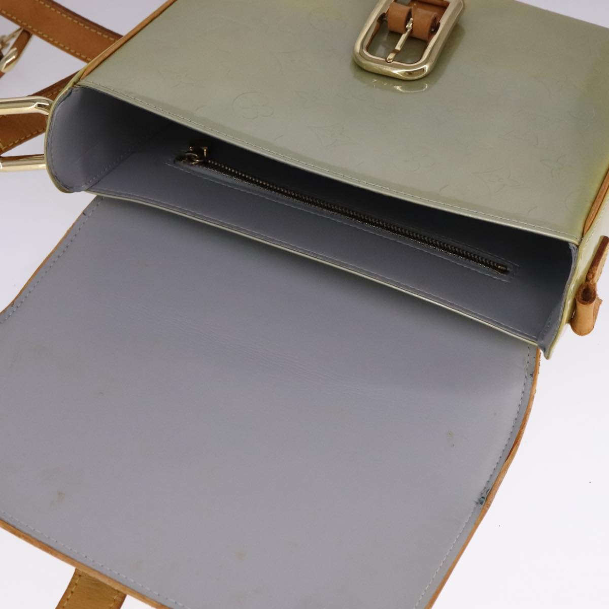 LOUIS VUITTON Monogram Vernis Christie GM Shoulder Bag Gris M91148 Auth fm4264