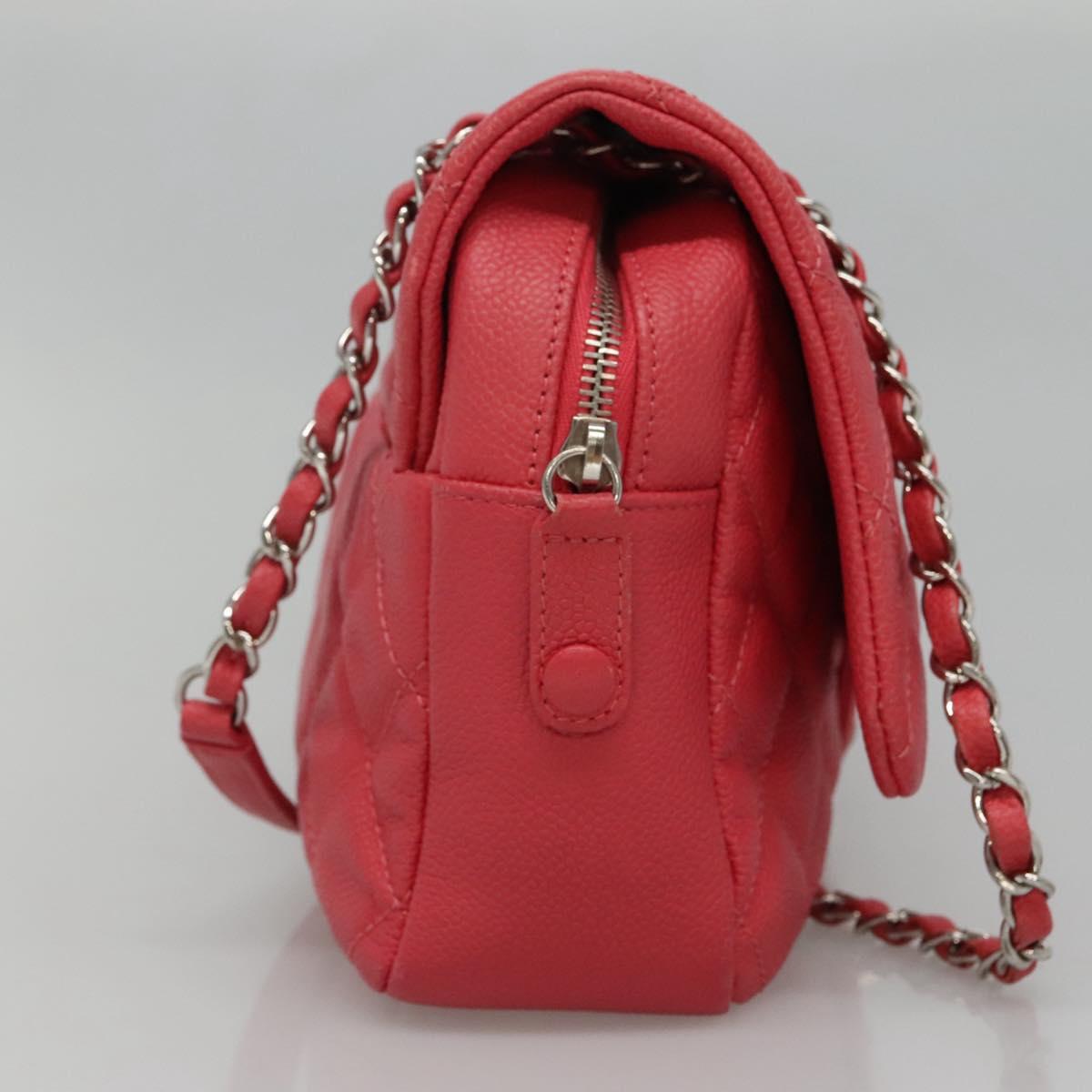 CHANEL Matelasse 31 Chain Shoulder Bag Calf Skin Pink CC Auth fm4289A