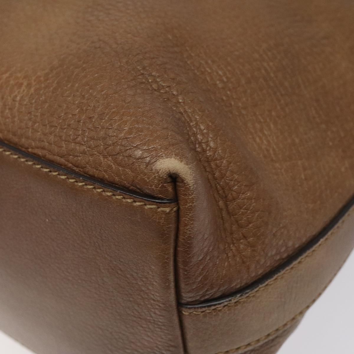 GUCCI Shoulder Bag Leather Brown Silver 326514 Auth fm4360