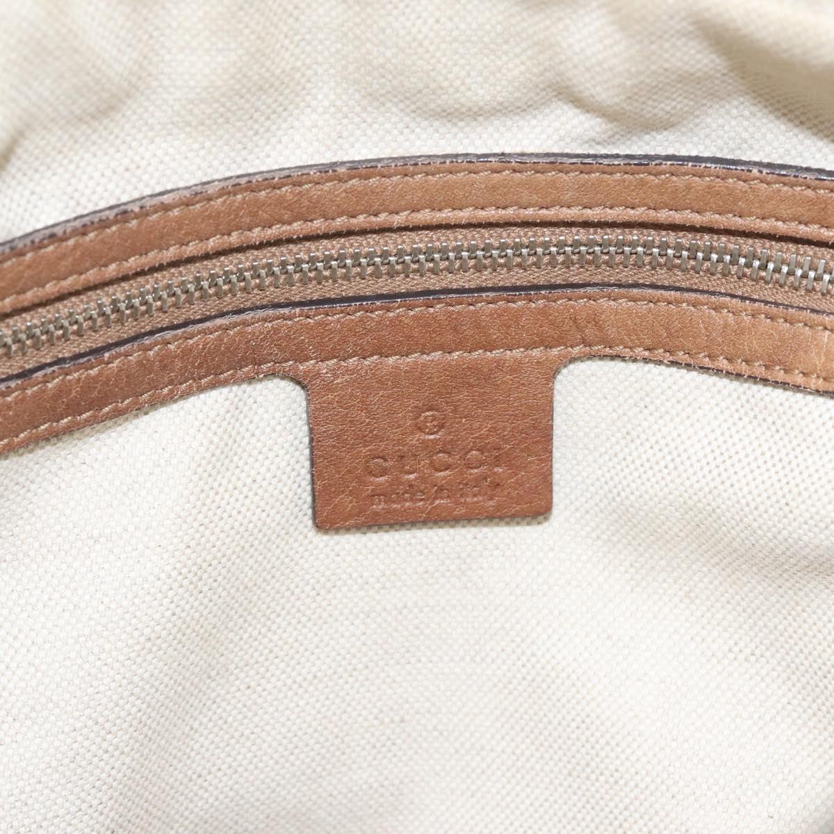 GUCCI Shoulder Bag Leather Brown Silver 326514 Auth fm4360