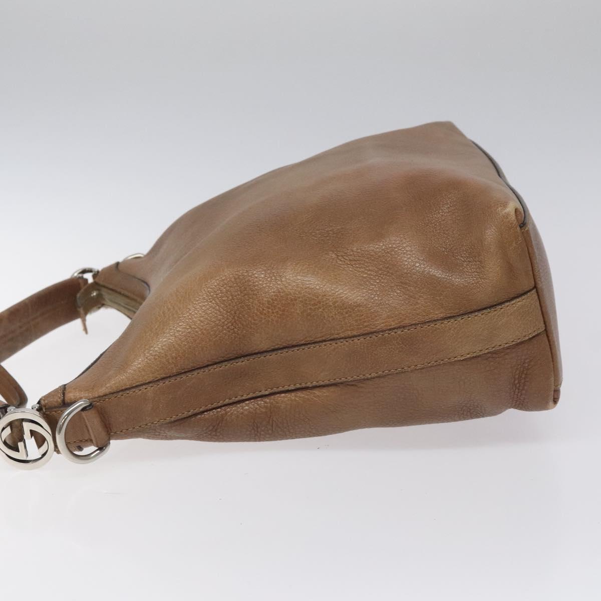 GUCCI Shoulder Bag Leather Brown Silver 326514 Auth fm4360
