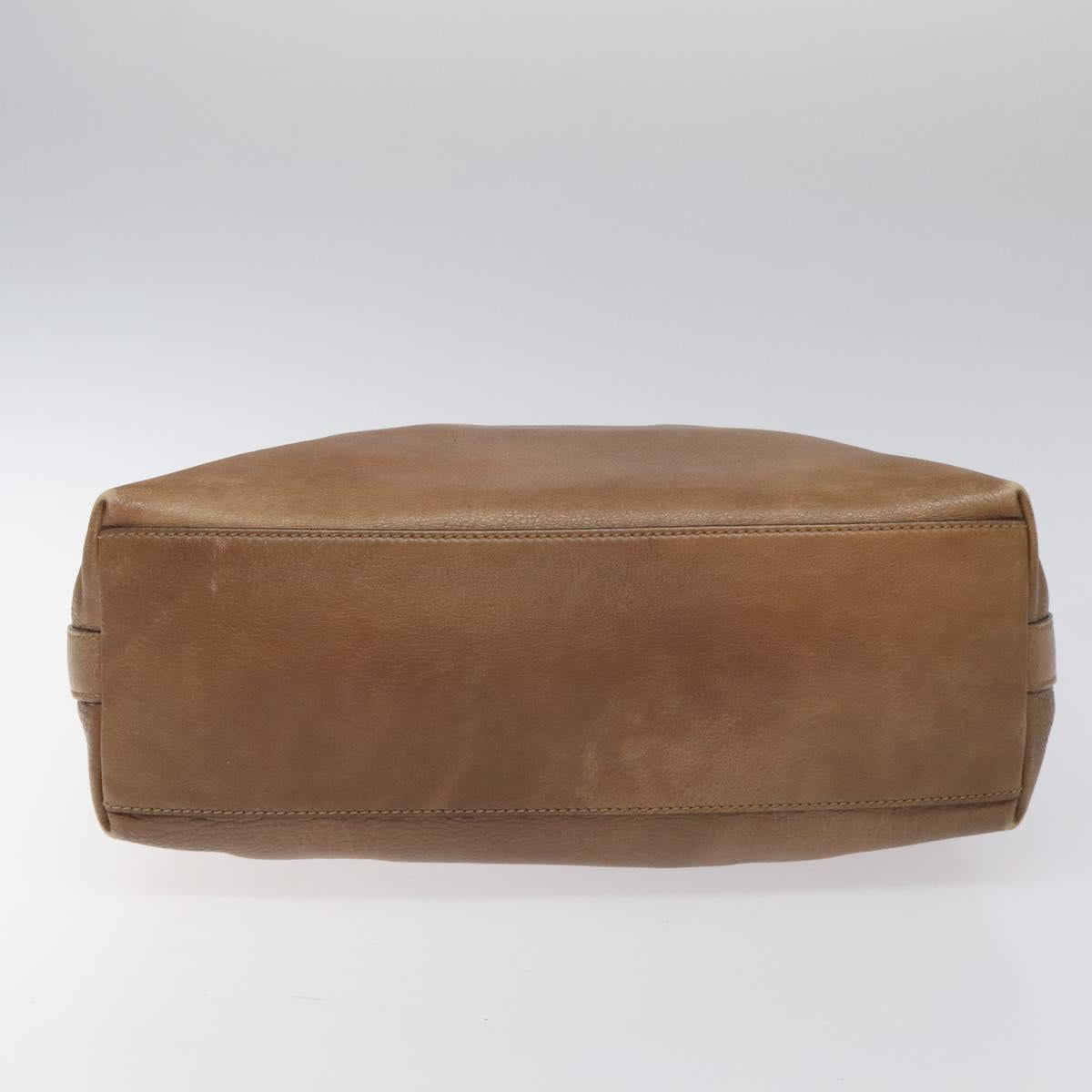 GUCCI Shoulder Bag Leather Brown Silver 326514 Auth fm4360