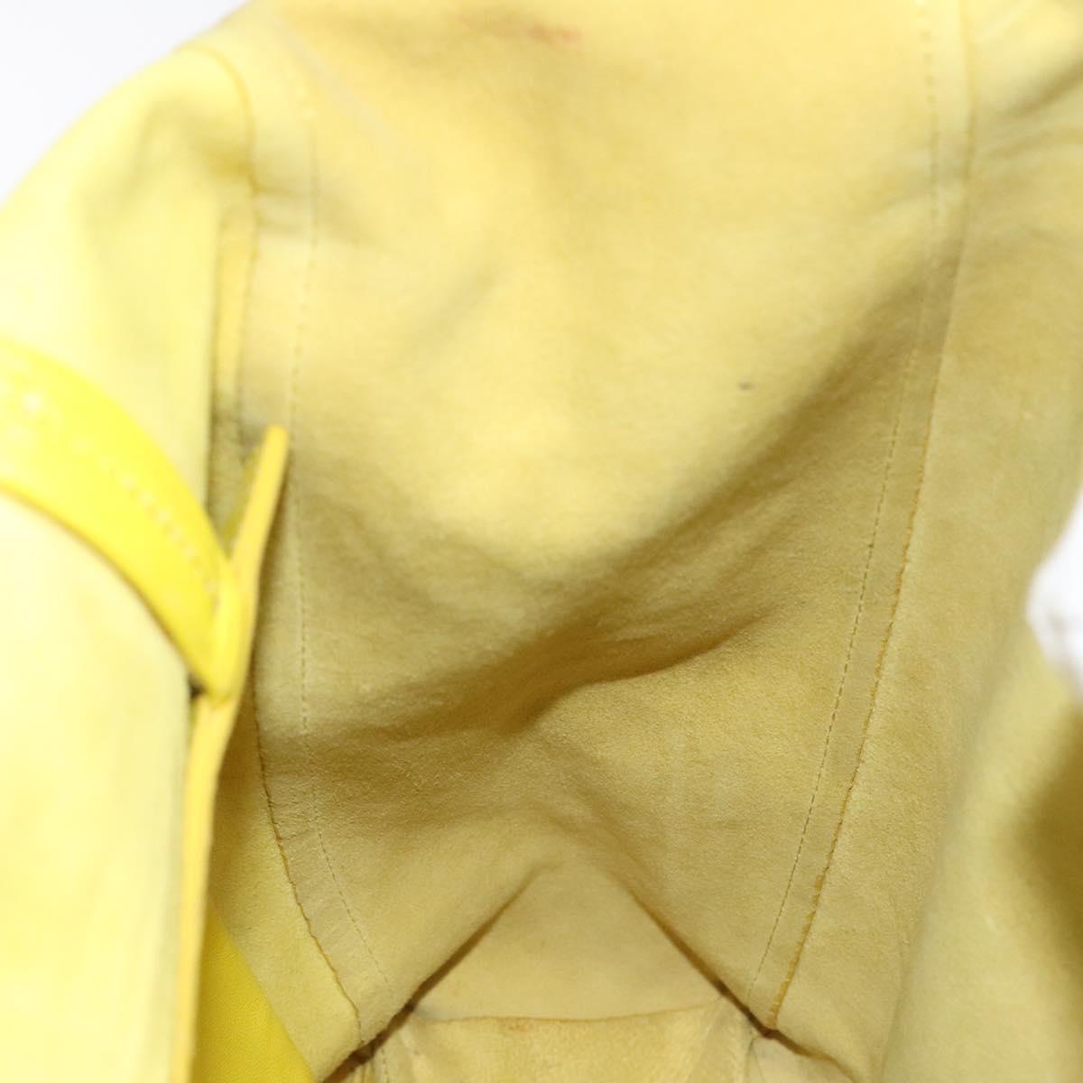 CELINE Hand Bag Leather Yellow Auth fm4363