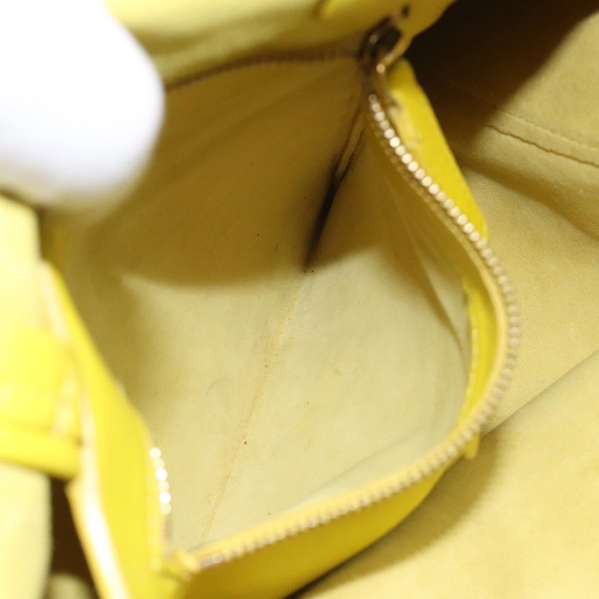 CELINE Hand Bag Leather Yellow Auth fm4363