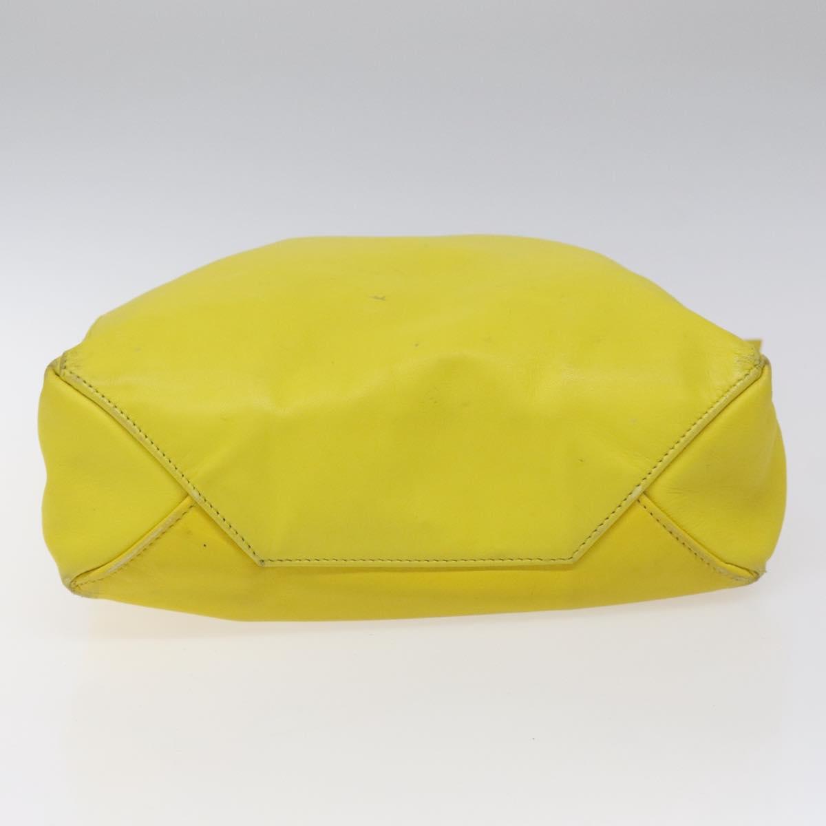CELINE Hand Bag Leather Yellow Auth fm4363