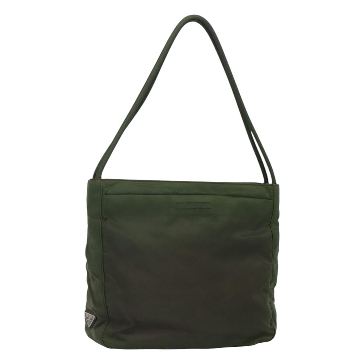 PRADA Tote Bag Nylon Khaki Auth fm4369