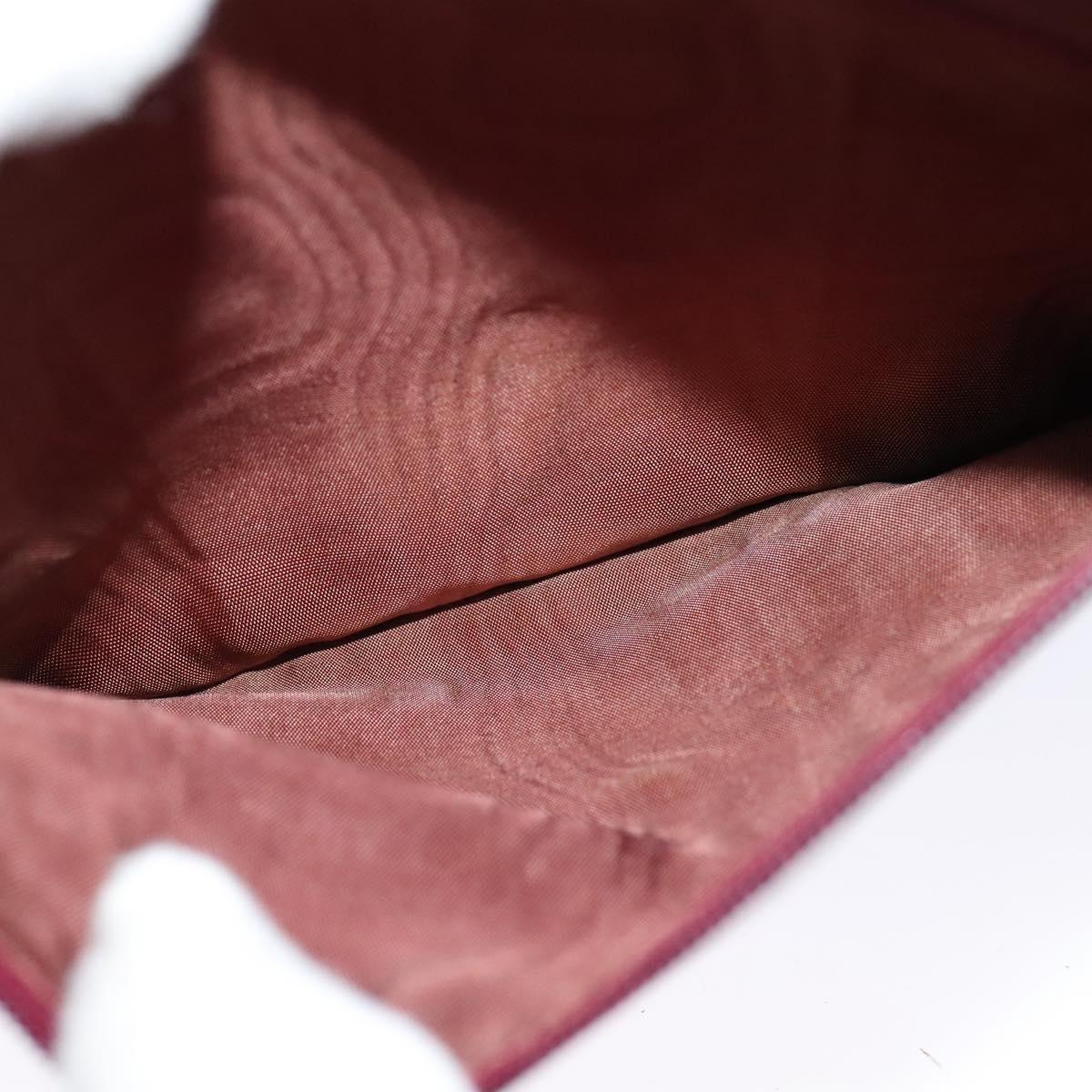 CARTIER Must Line Shoulder Bag Leather Bordeaux Gold Auth fm4381