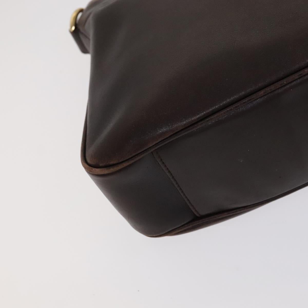GUCCI Bamboo Shoulder Bag Leather Brown Gold 001 1705 1638 Auth fm4382