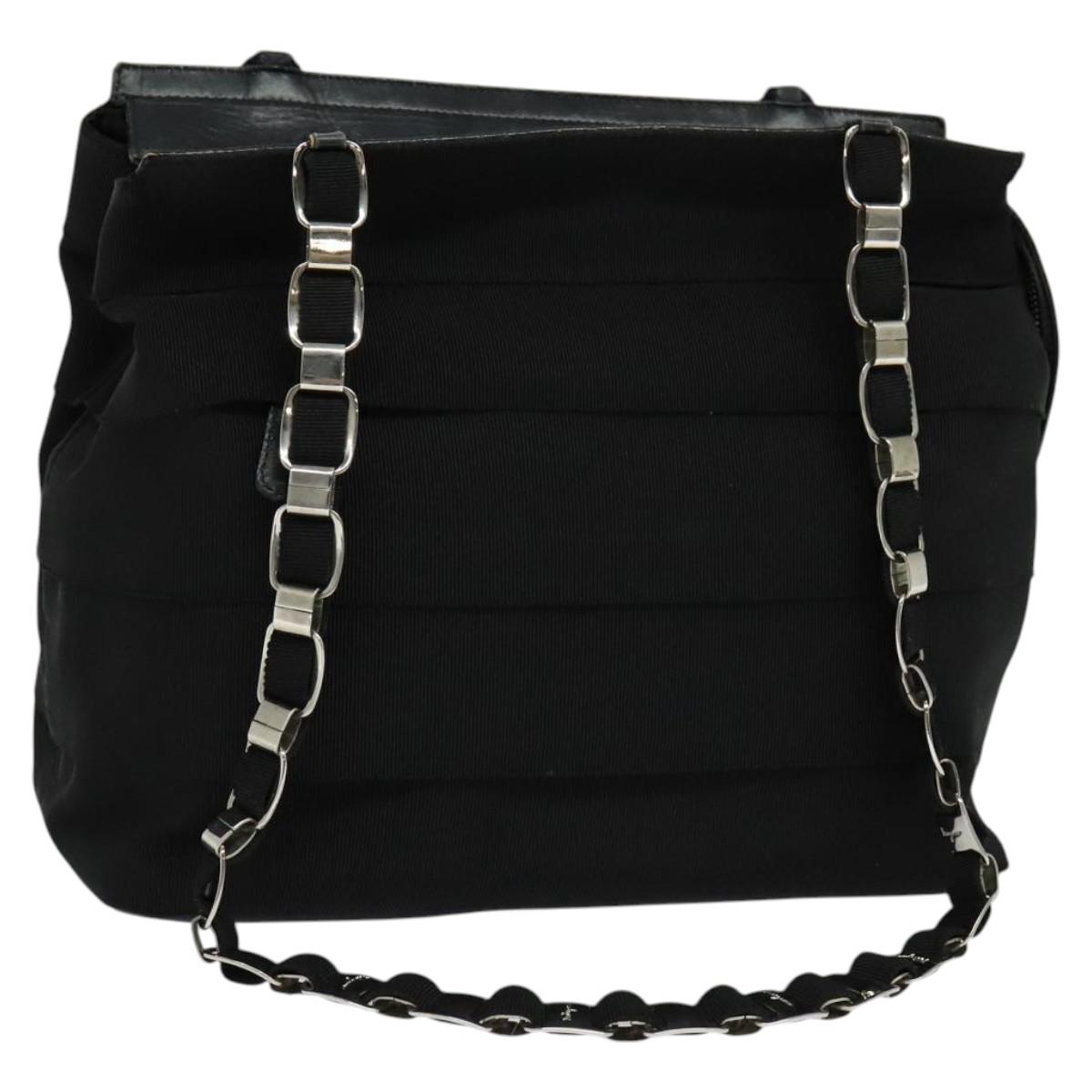 Salvatore Ferragamo Vala Shoulder Bag Canvas Black Auth fm4422