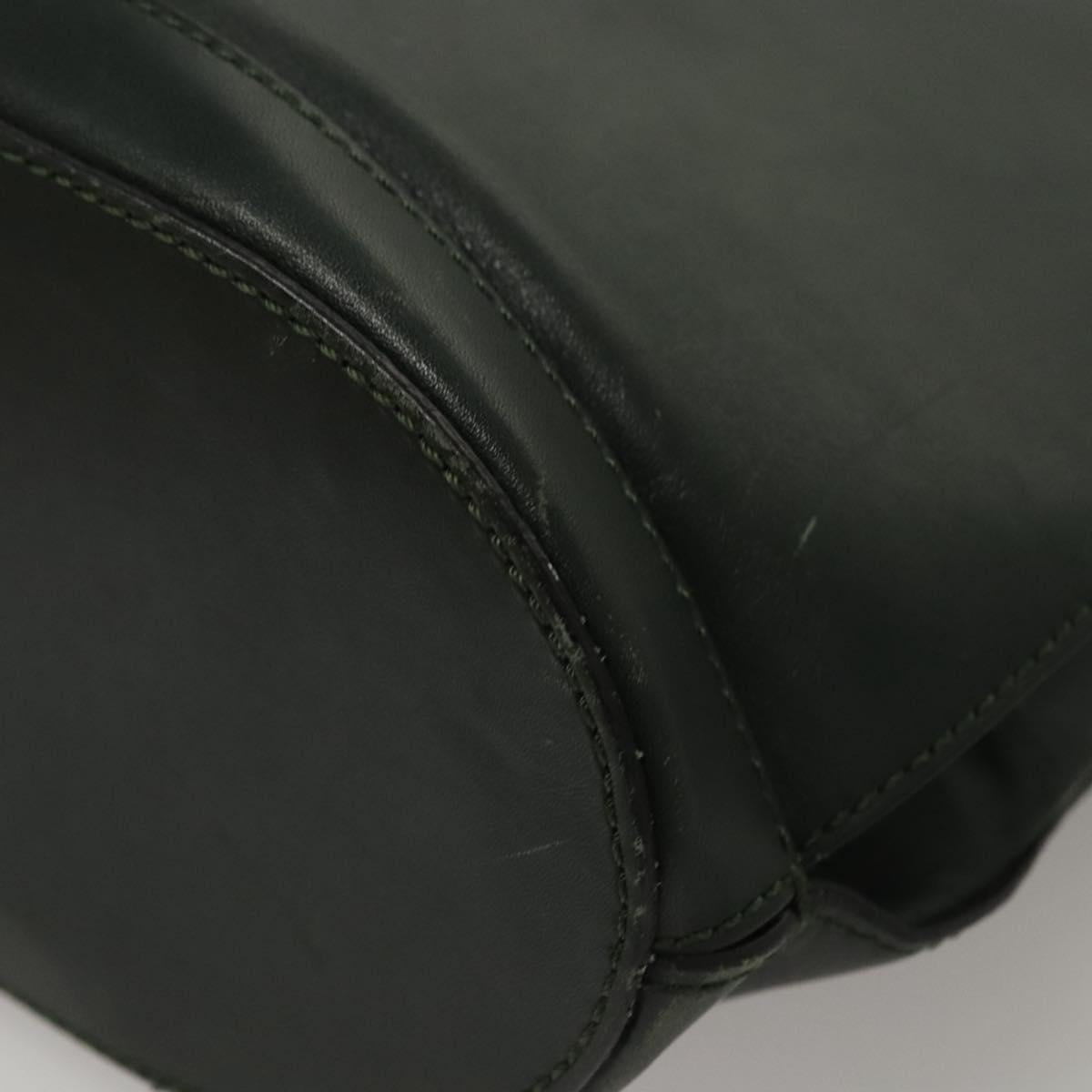 CELINE Shoulder Bag Leather Green Gold Auth fm4450