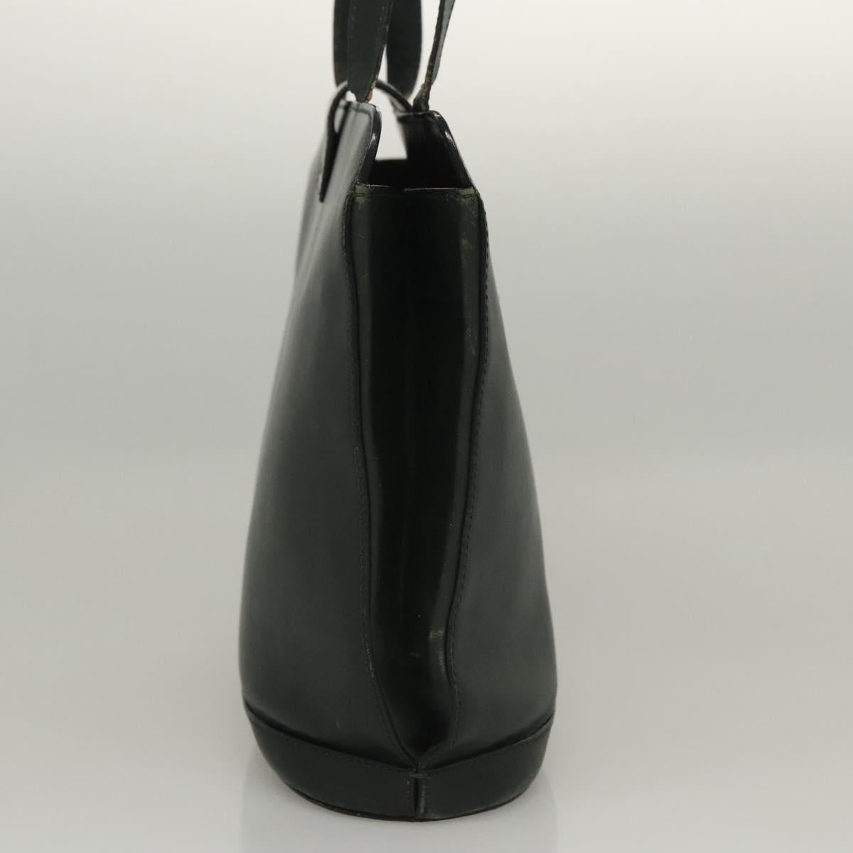 CELINE Shoulder Bag Leather Green Gold Auth fm4450