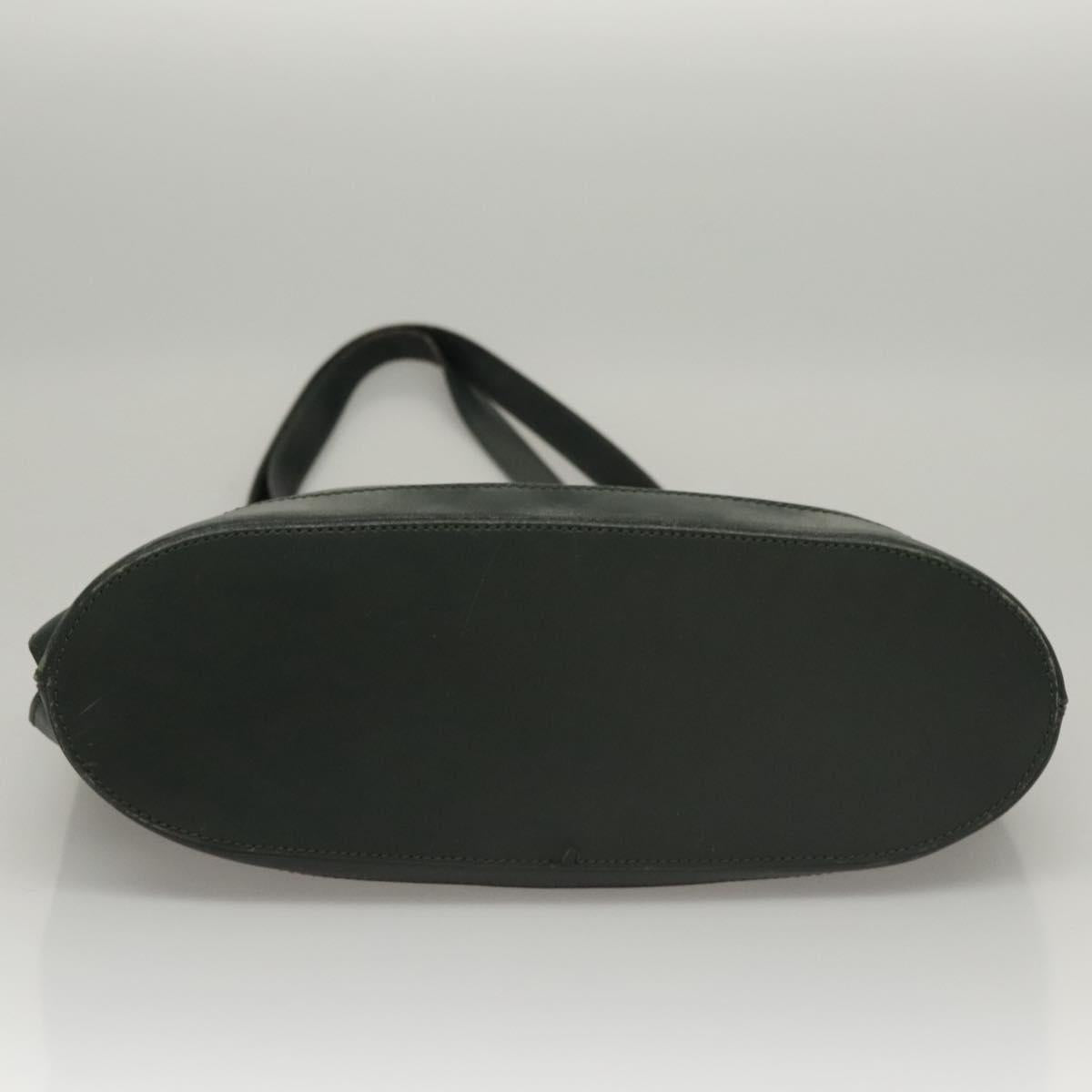 CELINE Shoulder Bag Leather Green Gold Auth fm4450