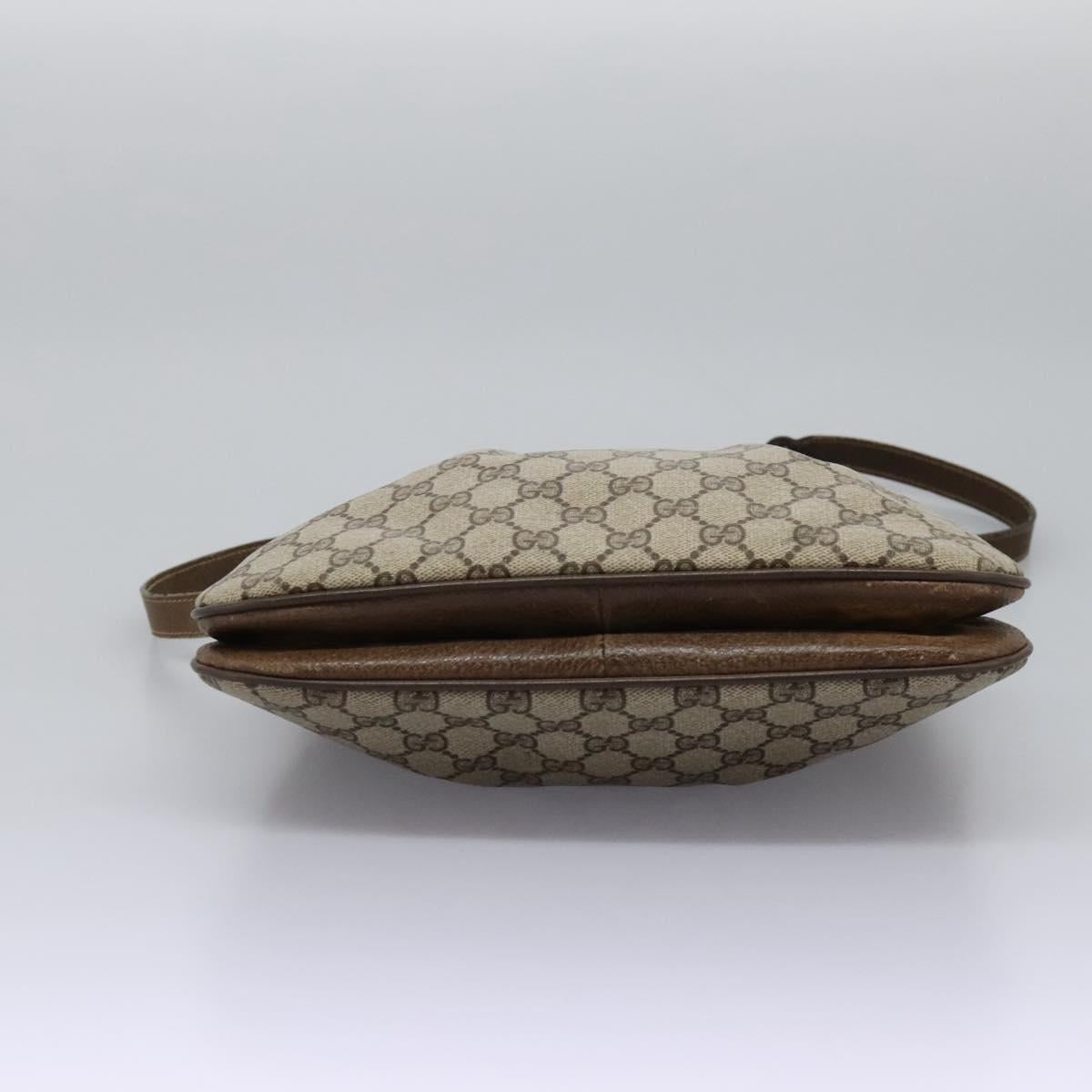GUCCI GG Supreme Shoulder Bag PVC Beige Gold 72.02.059 Auth fm4459