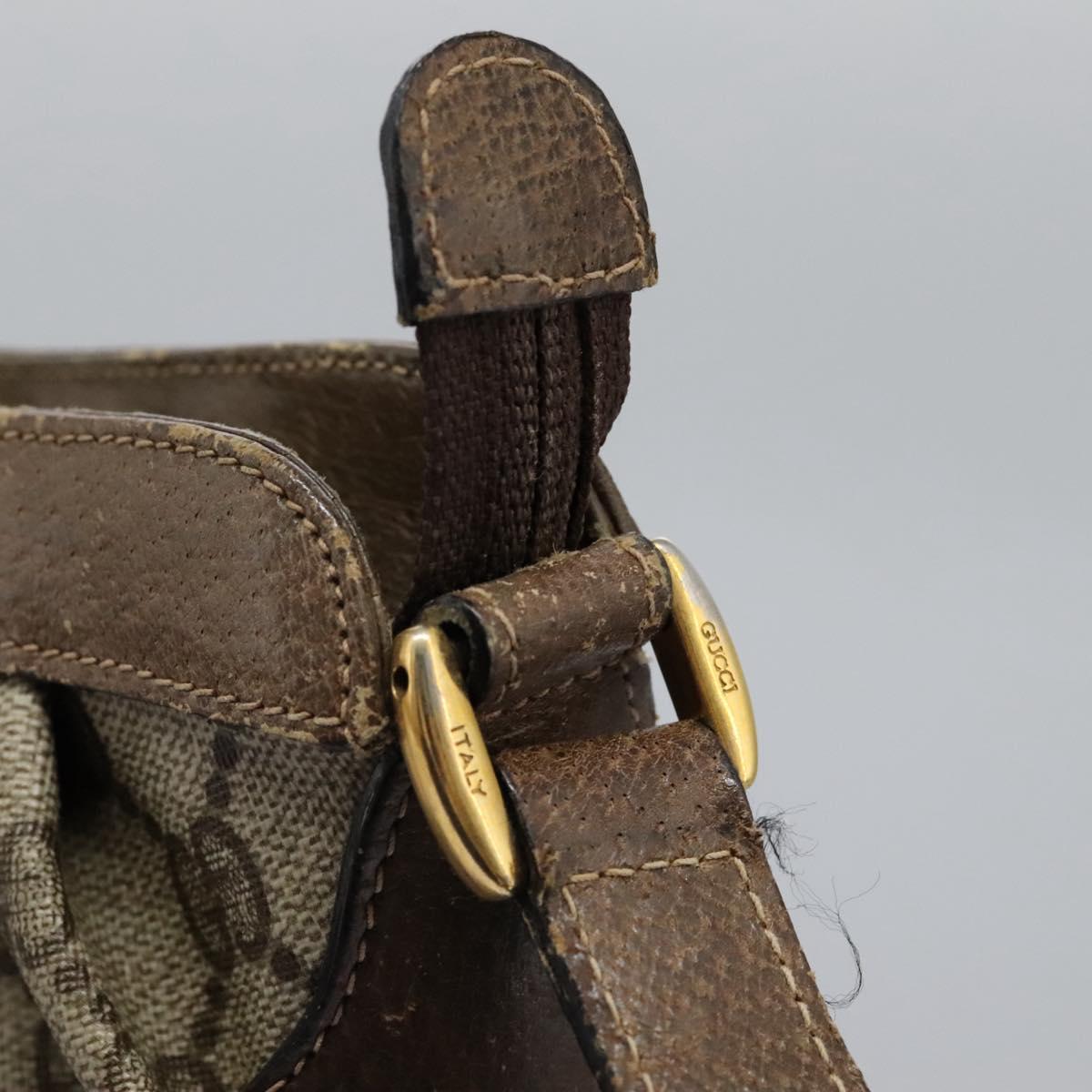 GUCCI GG Supreme Shoulder Bag PVC Beige Gold 72.02.059 Auth fm4459