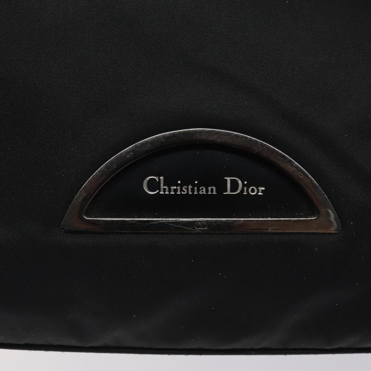 Christian Dior Tote Bag Nylon Black Silver Auth fm4460