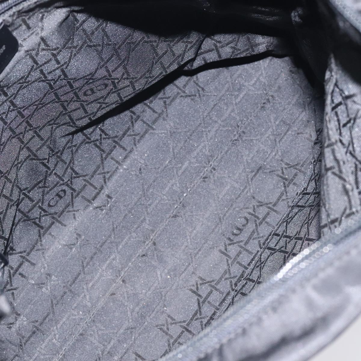 Christian Dior Tote Bag Nylon Black Silver Auth fm4460