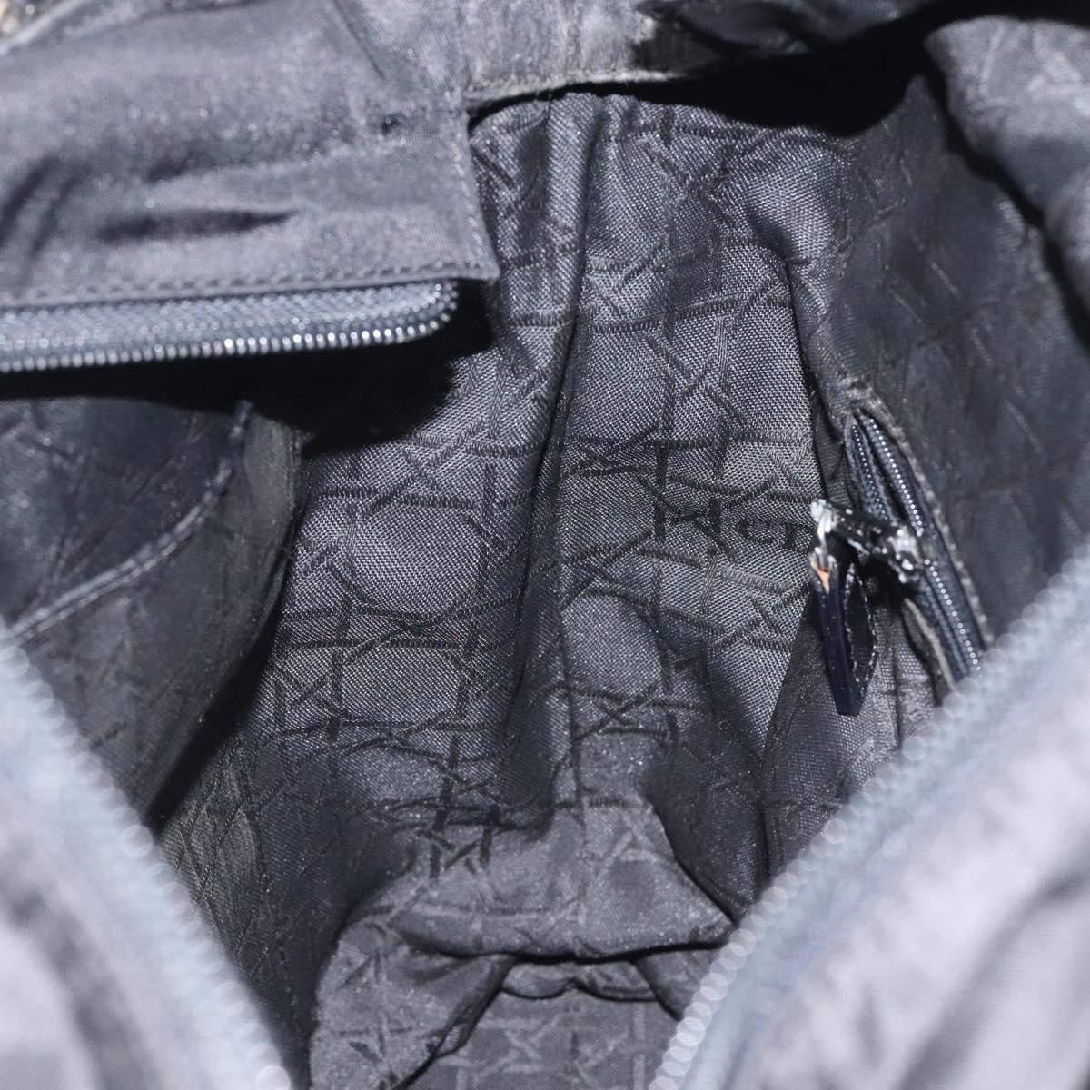 Christian Dior Tote Bag Nylon Black Silver Auth fm4460