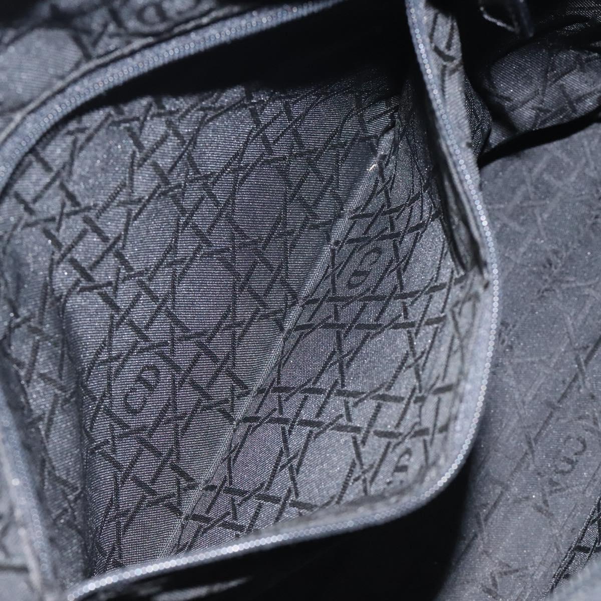 Christian Dior Tote Bag Nylon Black Silver Auth fm4460