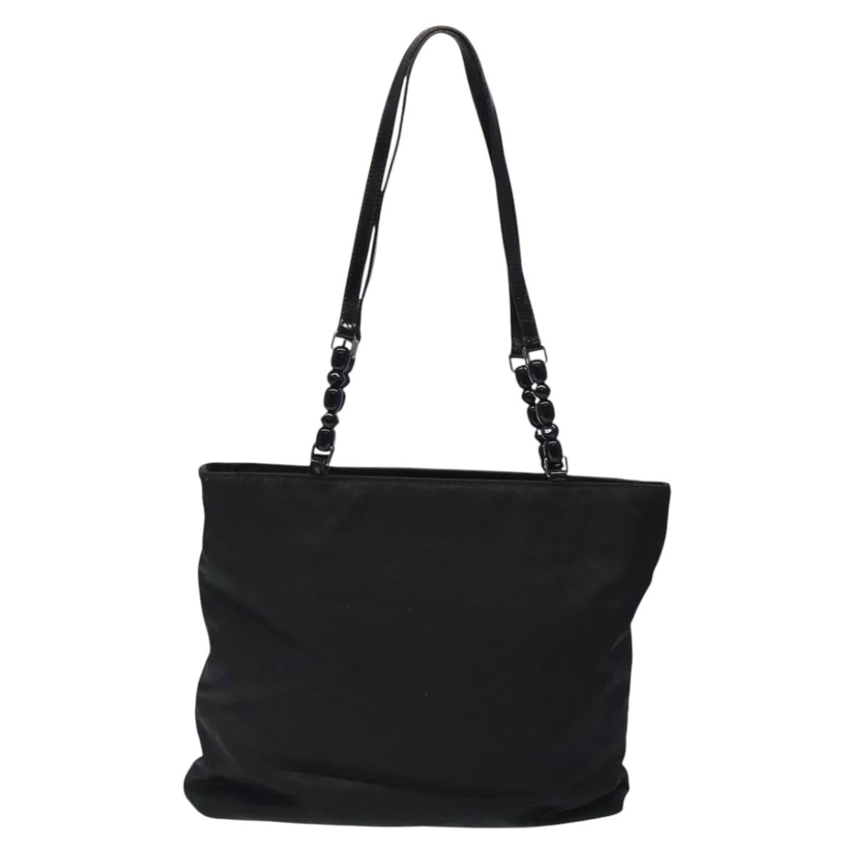Christian Dior Tote Bag Nylon Black Silver Auth fm4460