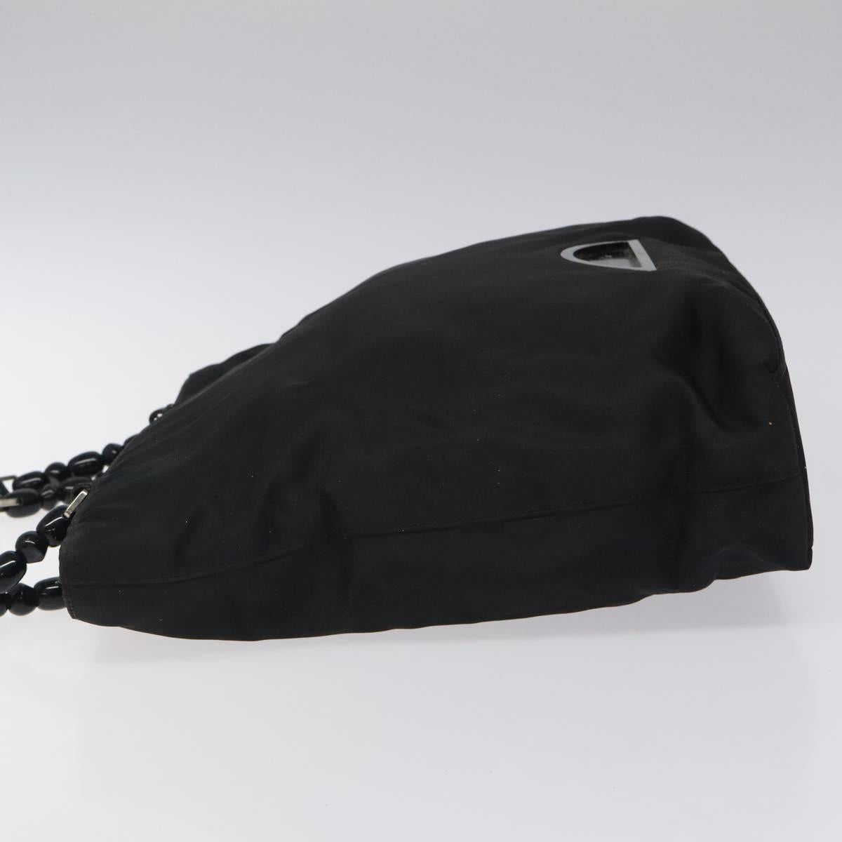 Christian Dior Tote Bag Nylon Black Silver Auth fm4460