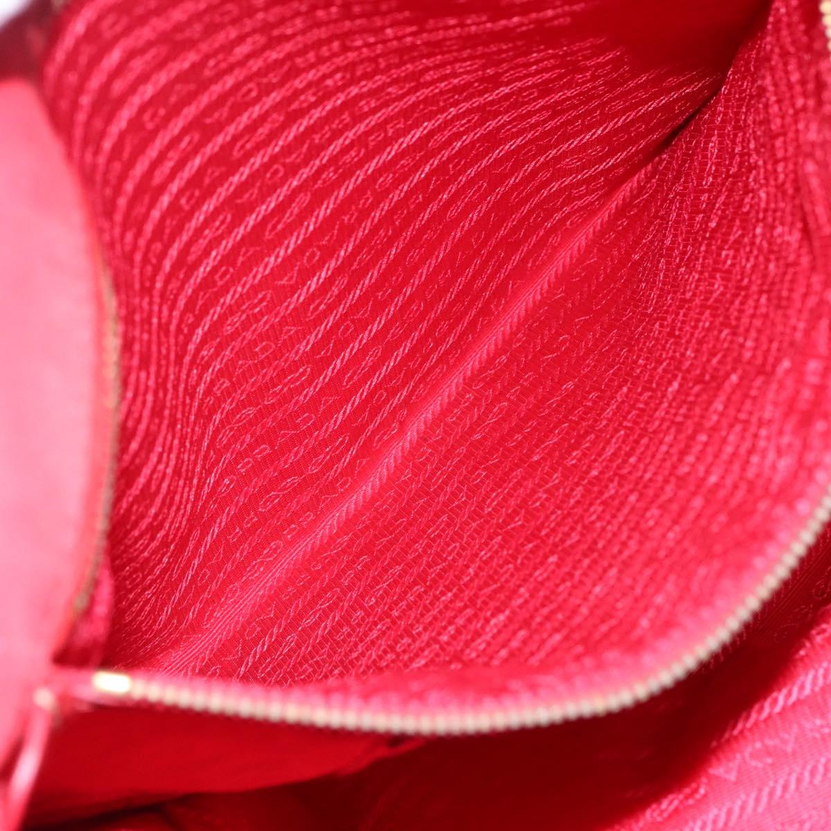 PRADA Tote Bag Nylon Red Gold Auth fm4463