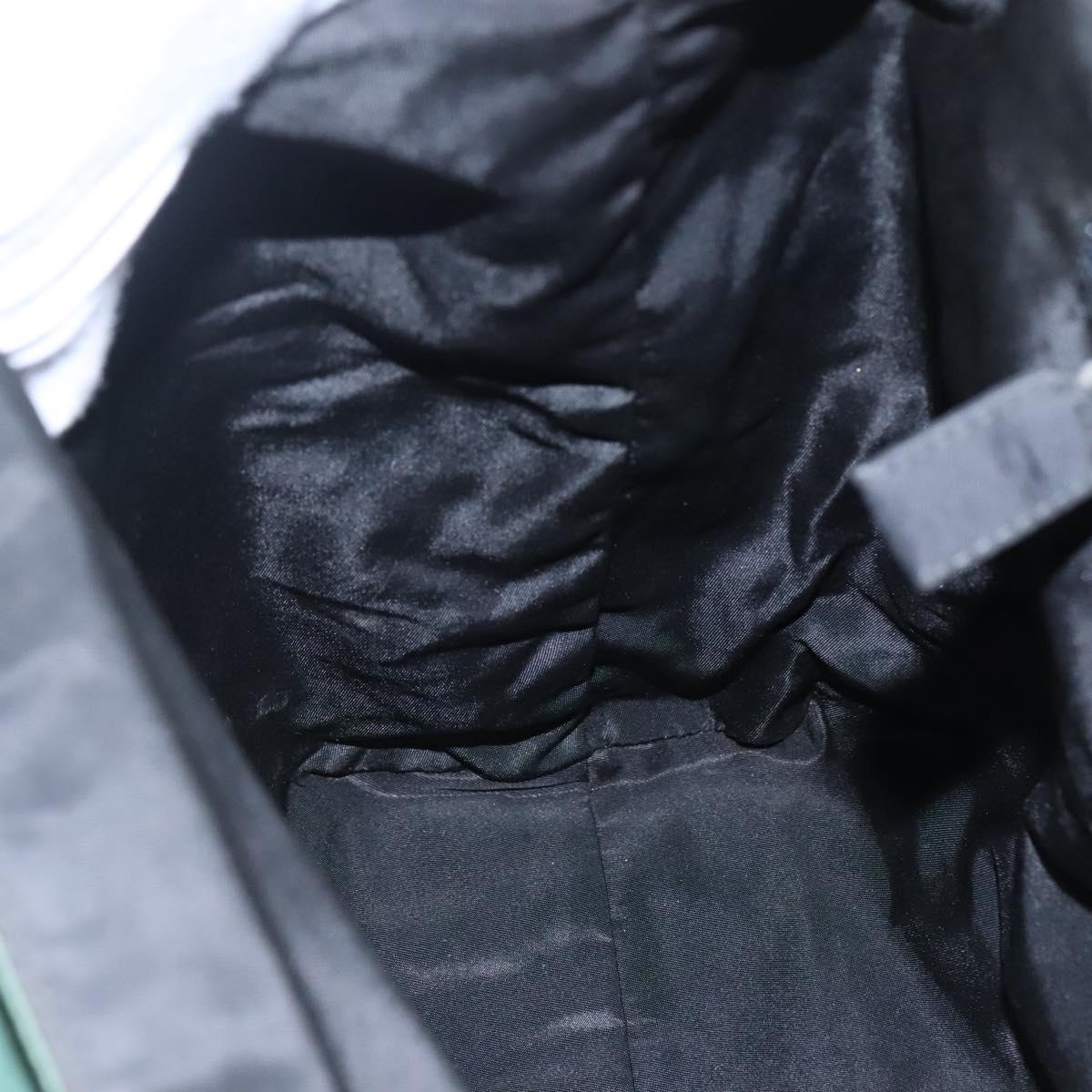 PRADA Hand Bag Nylon Plastic Green Black Silver Auth fm4464