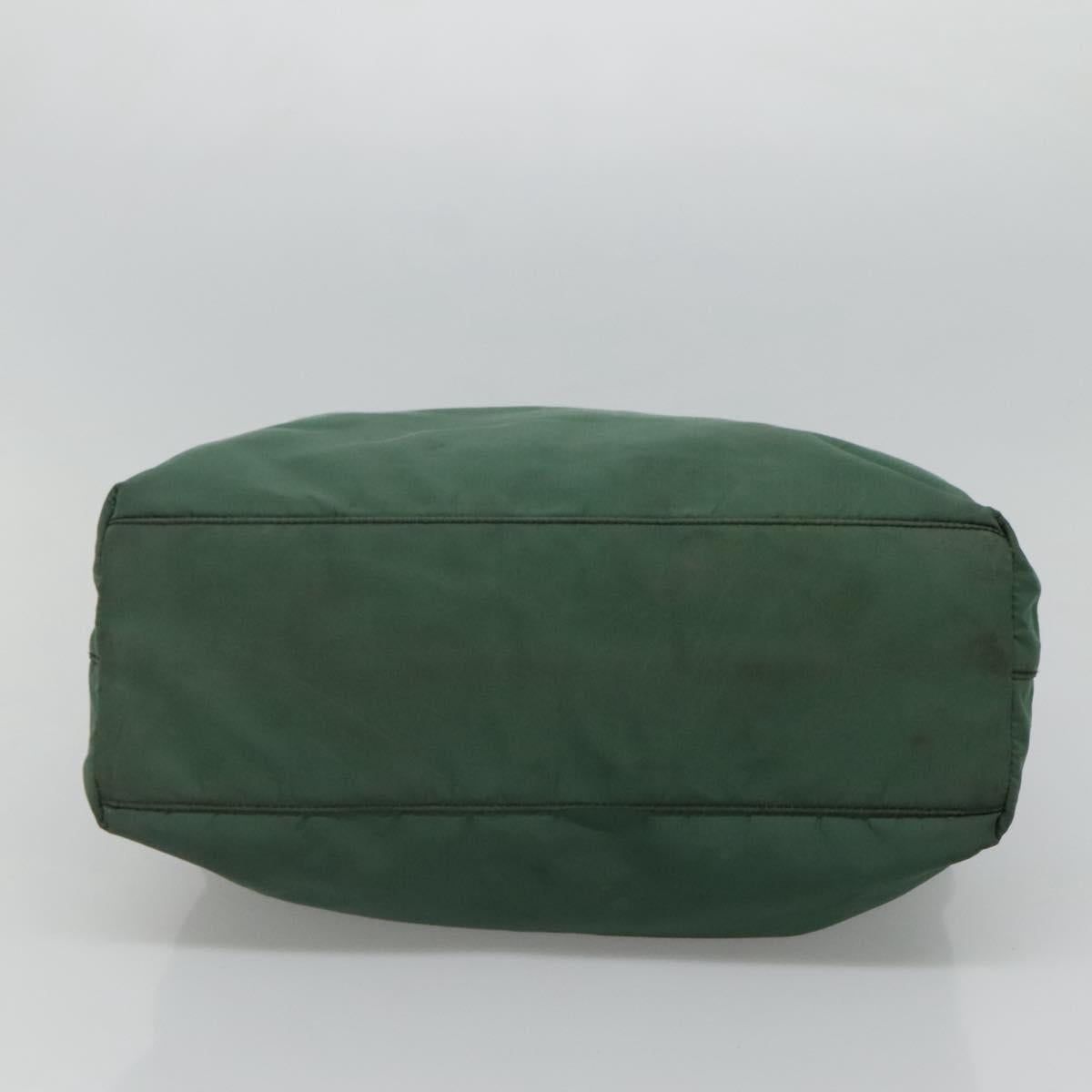 PRADA Hand Bag Nylon Plastic Green Black Silver Auth fm4464