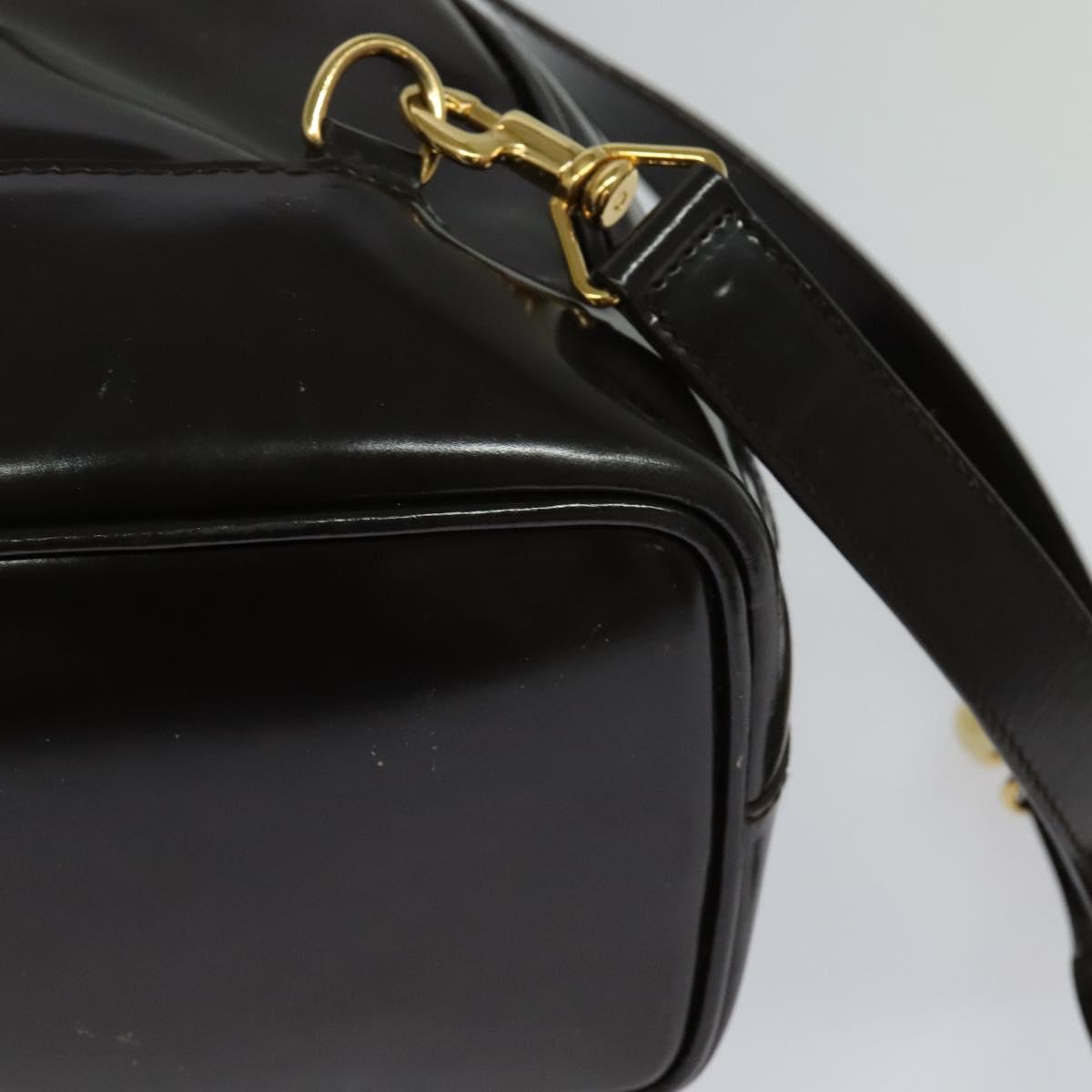 GUCCI Shoulder Bag Patent leather Brown Gold 003 3444 0027 Auth fm4465