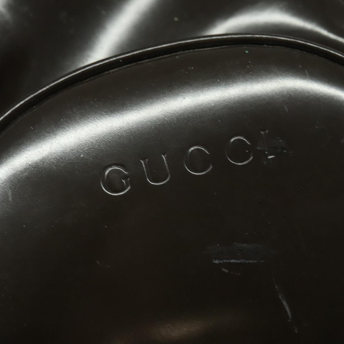 GUCCI Shoulder Bag Patent leather Brown Gold 003 3444 0027 Auth fm4465
