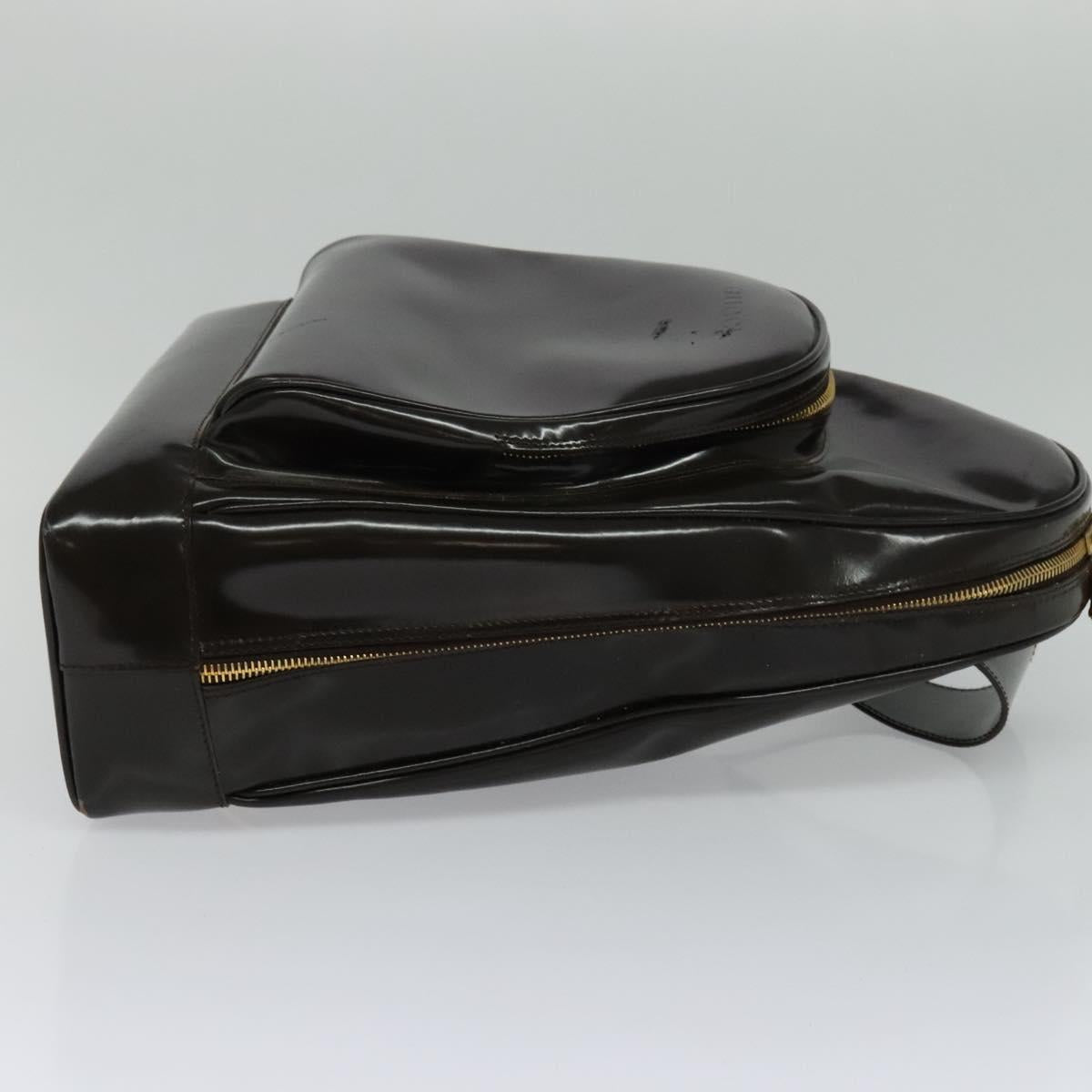 GUCCI Shoulder Bag Patent leather Brown Gold 003 3444 0027 Auth fm4465