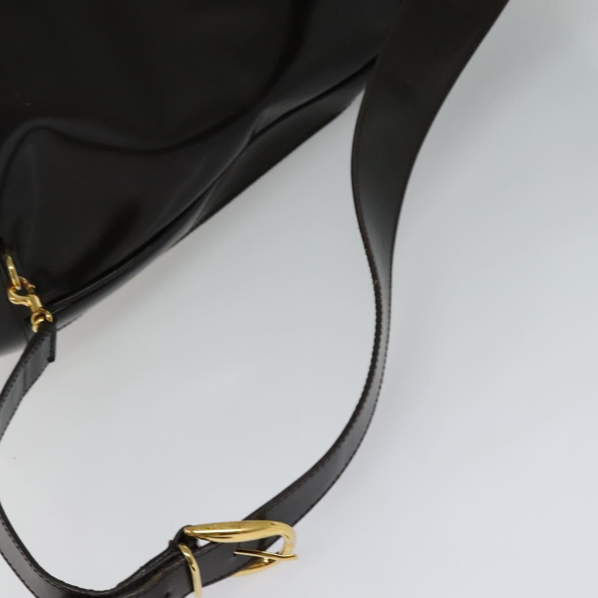 GUCCI Shoulder Bag Patent leather Brown Gold 003 3444 0027 Auth fm4465
