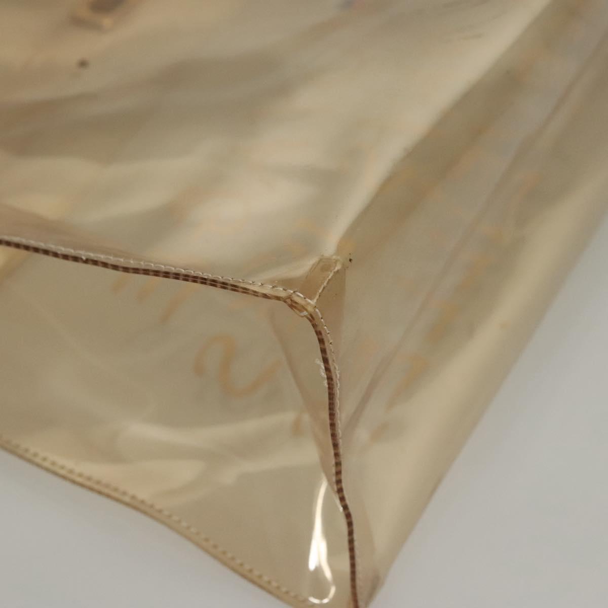 HERMES Vinyl Kelly Hand Bag Vinyl Clear Auth fm4479