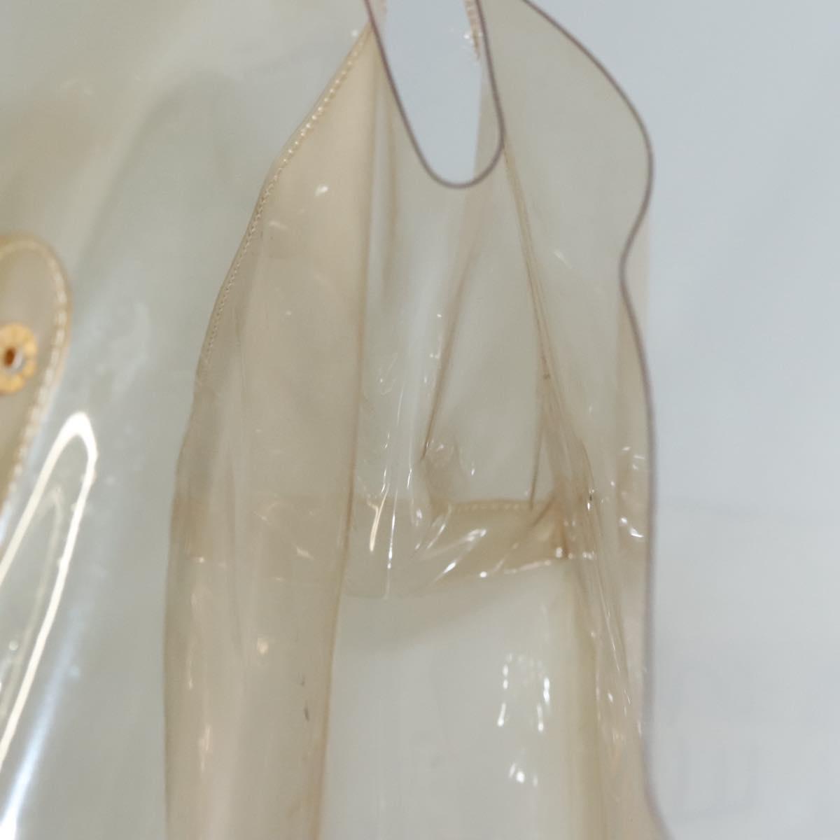 HERMES Vinyl Kelly Hand Bag Vinyl Clear Auth fm4479